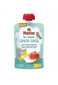 Holle Mus Kokosowy krokodyl Jabko i mango z kokosem od 8 miesica 100 g Bio