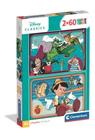 Puzzle 2x60 el. SuperColor. Disney Classic Clementoni