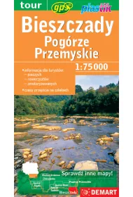 Mapa turystyczna Bieszczady i Pog�rze Przemyskie 1:75 000