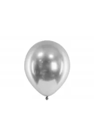 PartyDeco Balony Glossy srebrne 30 cm