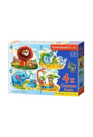 Puzzle maxi 4w1 4+5+6+7 el.  Zwierz�ta Afryki B-005017 Castorland