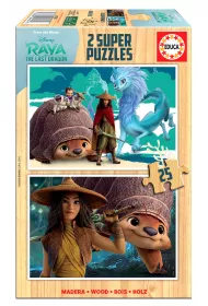 Puzzle drewniane 2 x 25 el. Raya i ostatni smok Educa