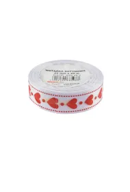 Brewis Wst��ka satynowa w serca bia�a 25mm x 22m