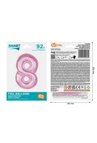 Godan Balon foliowy cyfra 8 jasnor�owa Smart 92cm