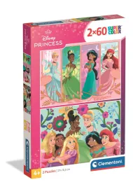 Puzzle 2x60 el. SuperColor. Princess Clementoni