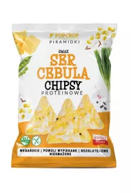Popcrop Chrupki piramidki proteinowe o smaku sera i cebuli bezglutenowe 60 g