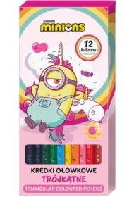 Kredki o��wkowe tr�jk�tne Minionki 12 kolor�w