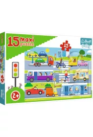 Puzzle maxi 15 el. Pojazdy miejskie Trefl
