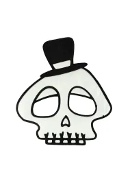 Ozdoba Maska Czaszka flokowana Halloween ARPEX KM5593CZA