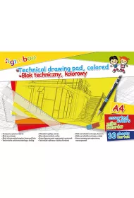 Gimboo Blok techniczny kolorowy A4 150g 10 kartek
