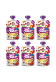 Holle Mus owsiankowy Tygrysek (ry� - banan - owoce jagodowe - quinoa) od 1 roku Demeter Zestaw 6 x 110 ml Bio