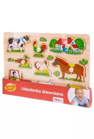 Puzzle Uk�adanka drewniana farma uchwyty SPW83598 AN01 Smily Play