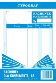 Druki samokopiuj�ce Typograf rachunek konsumenta A6 80 (01084)