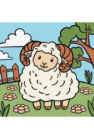 Malowanie po numerach - Baranek Kids 25x25cm Ideyka