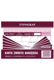 Druki samokopiuj�ce Typograf karta zwrotu narz�dzia A6 (02257)