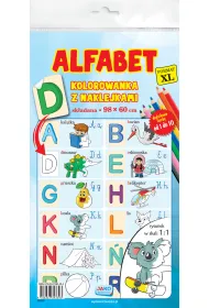 Alfabet. Kolorowanka z naklejkami. Format XL