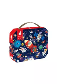 Puzzle w walizce 54 el. Rakieta kosmiczna Janod