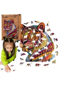 Puzzle drewniane eko 129 el. Tajemniczy tygrys A3 Maksik