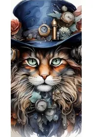 Norimpex Diamentowa mozaika - Kot Steampunkowy 30x40cm