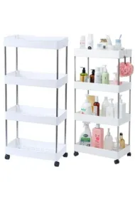 LeanToys Rega� Mobilny 4 P�ki Bia�y na K�kach