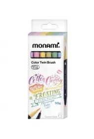 Monami Dwustronne pisaki pdzelkowe pastel 6 szt.