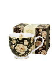 Duo Sp. z o.o. Porcelanowy kubek na stopce English Roses Black 530 ml