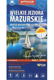 Mapa turystyczna Wielkie Jeziora Mazurskie lam.