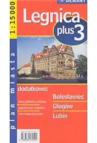 Plan miasta +3 Legnica, Boles�awiec, G�og�w, Lubin 1:15 000