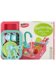 Zestaw kuchenny Nella zlew r�owy plus akcesoria MEGA CREATIVE 549845