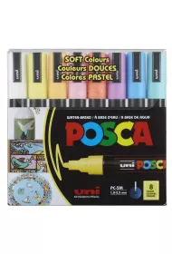 Uni Mitsubishi Pencil Markery PC-5M soft colors pastelowe kolory Posca Uni 8 szt.