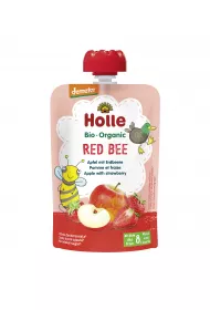 Holle Mus Czerwona pszczka Jabko z truskawk od 8 miesica 100 g Bio