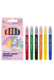 Kredki zmywalne 6 kolor�w Unicorn STARPAK 551672