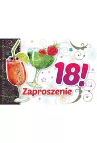 Kukartka Zaproszenie ZZ-038 Urodziny 18 drinki 5 szt.