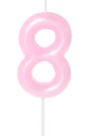 �wieczka na tort - cyferka Candy 8 r�owa 6cm