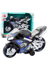 Motor wycigowy czarno niebieski