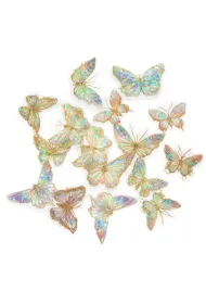 dpCraft Po�yskuj�ce naklejki PET - Motyle moonstone 20 szt.
