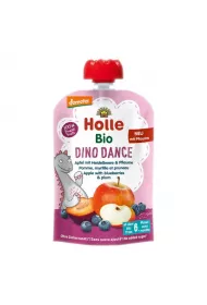 Holle Mus owocowy Dino Dance jabko, jagoda i liwka 100 g Bio