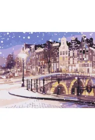 Brushme Malowanie po numerach - Bajkowy Amsterdam zim� 40x50cm
