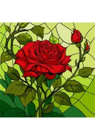 Ideyka Malowanie po numerach - Witra�. R�a 30x30cm