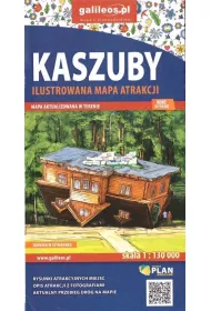 lustrowana mapa atrakcji Kaszuby 1:130 000