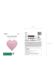 PartyDeco Balon foliowy Serce 45cm r�owy