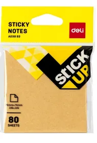 Deli Notes samoprzylepny 80 kartek Ecoview br�zowy