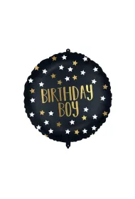 Godan Balon foliowy Black-Gold Birthday Boy 46cm