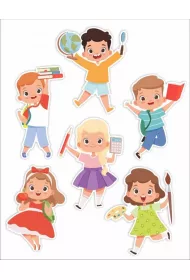 LearnHow Dekoracje okienne dwustronne Dzieci 01 6 szt.