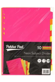 Pukka Pad Przekadki do segregatora A4 Neon 10 bloczkw