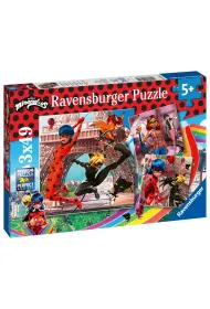 Puzzle 3x49 el. Miraculum. Biedronka i Czarny Kot Ravensburger