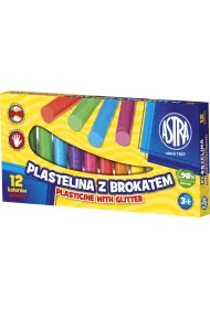 Astra Plastelina z brokatem 12 szt.