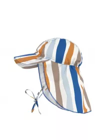 Lassig Czapka przeciwsoneczna z daszkiem i oson karku UV80 Splash & Fun Fale blue/nature, rozm. 50/51