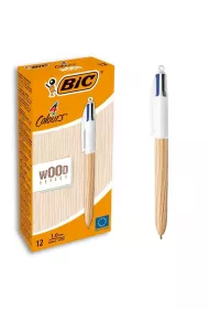 Bic Dugopis 4 Colours Wood Style mix 12 szt.