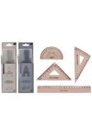 Interdruk Zestaw geometryczny Academy z linijk� 20cm mix
